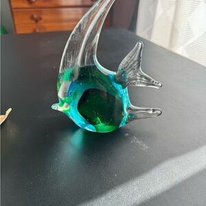 Glass Fish Figurine in Blue and Green